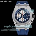 HBF Copy Audemars Piguet Royal Oak Offshore 26470ST Blue Swiss 3126 Rubber Strap Watch 